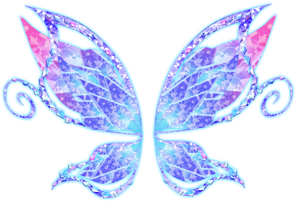 Sparkling Blue Crystal Butterfly Wings