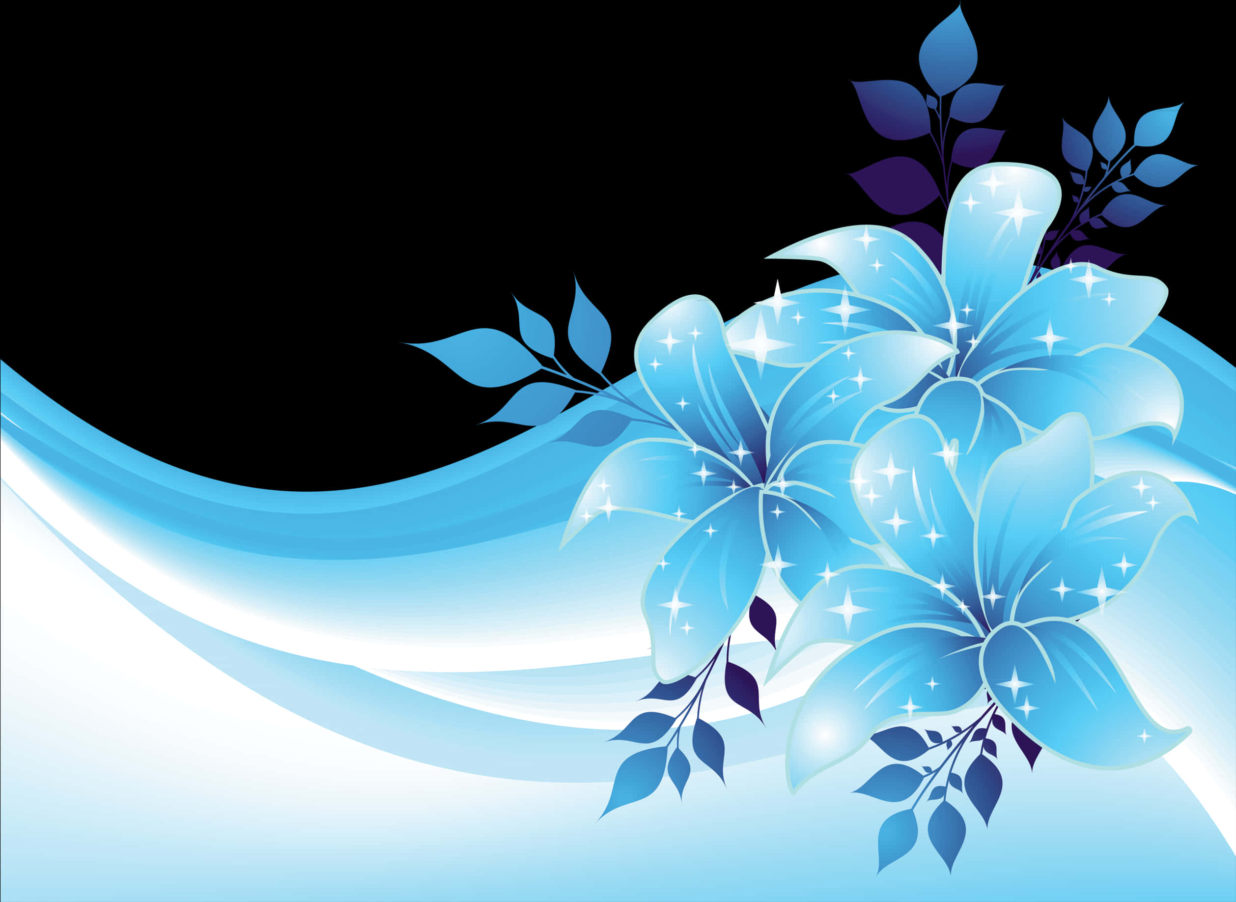 Sparkling Blue Flower Design