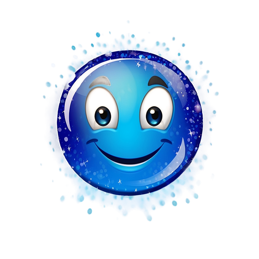 Sparkling Blue Joy Emoji Png 17