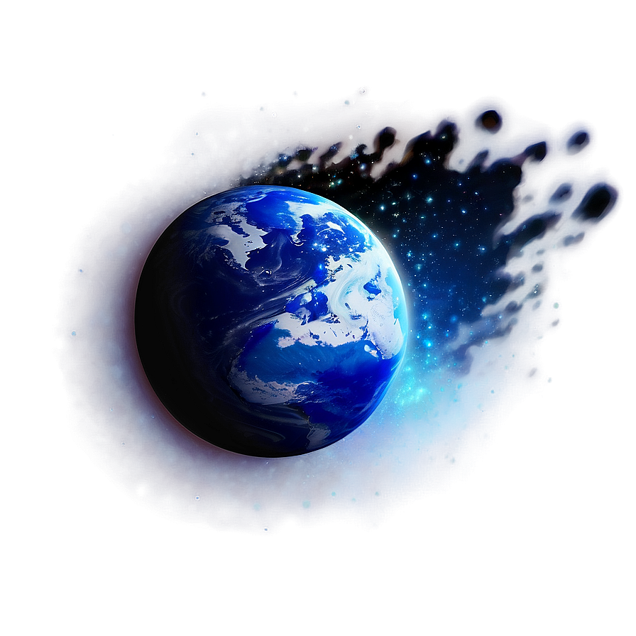 Sparkling Blue Planet Effect Png 33