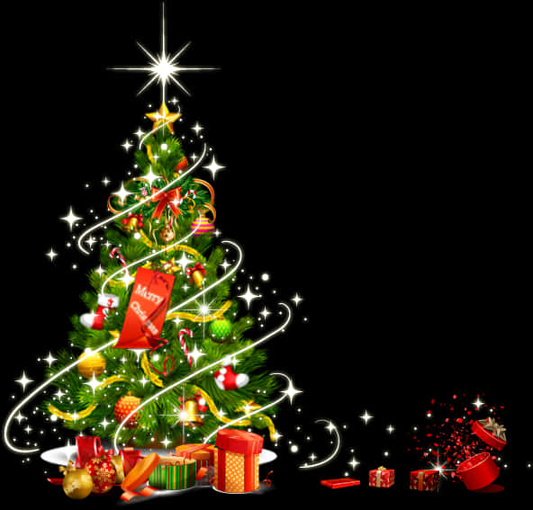 Sparkling Christmas Treewith Gifts