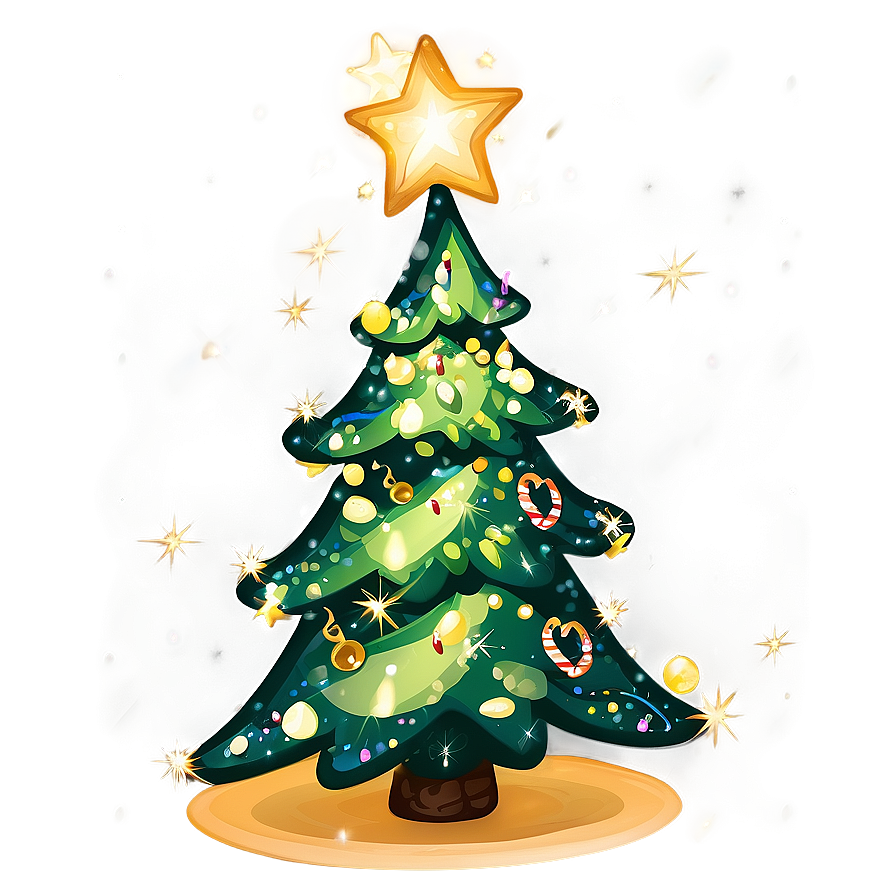 Sparkling Cute Christmas Tree Png 35