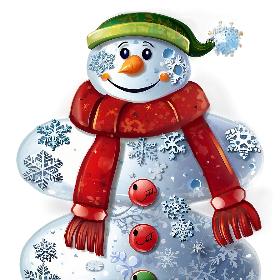 Sparkling December Snowman Png 73