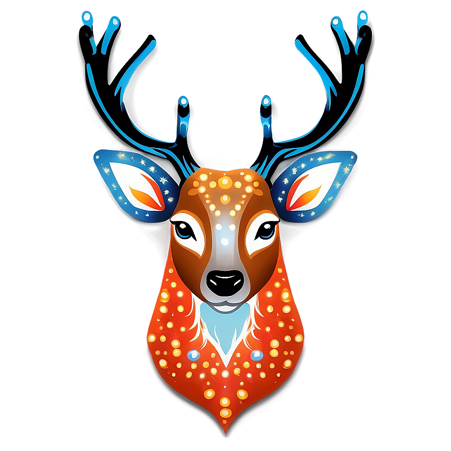 Sparkling Deer Head Decoration Png Fys