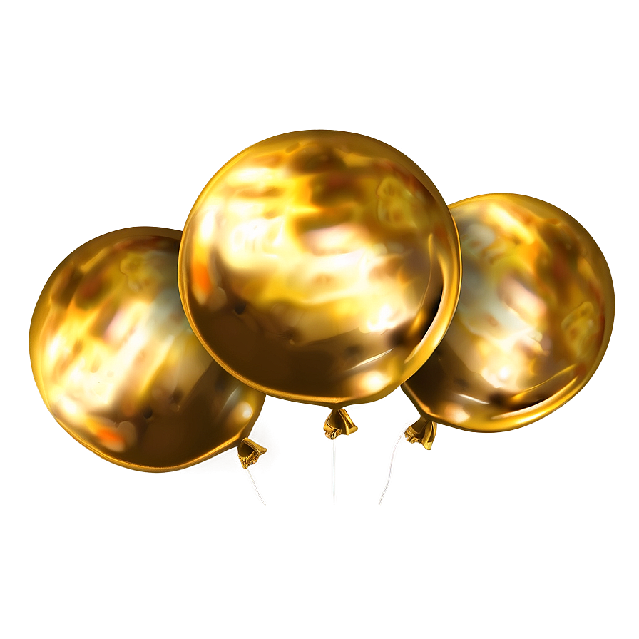 Sparkling Gold Balloon Png 06212024