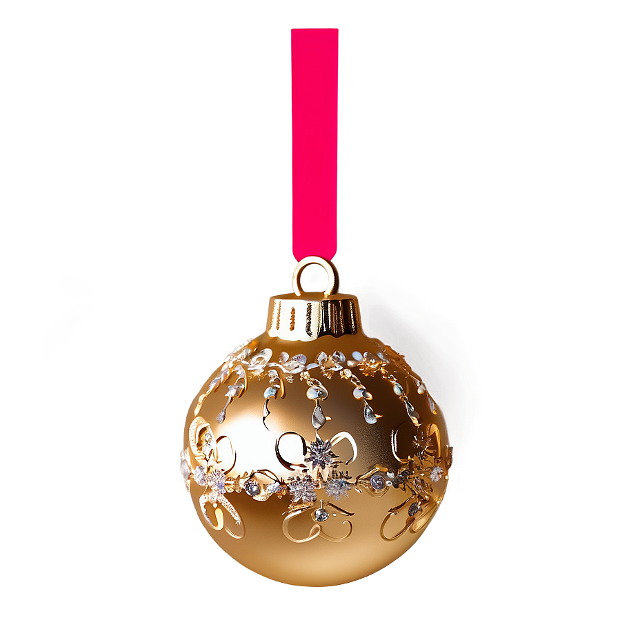 Sparkling Gold Xmas Ornament Png 06262024