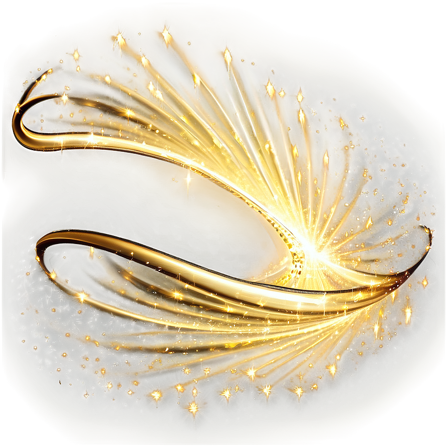 Sparkling Golden Line Wave Png Qkl82