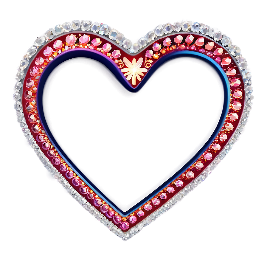 Sparkling Heart Border Png 92