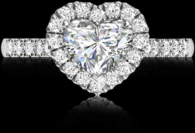 Sparkling Heart Diamond Ring