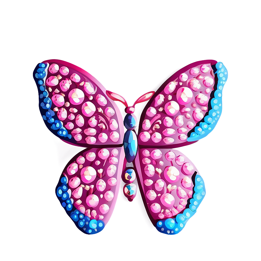 Sparkling Pink Butterfly Design Png Doh