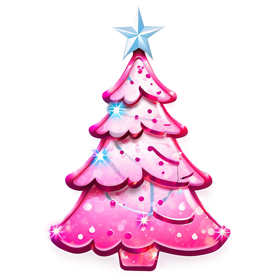 Sparkling Pink Christmas Tree Png Nes17