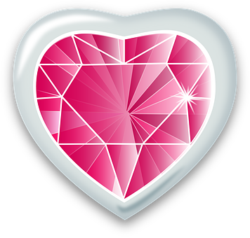 Sparkling Pink Gemstone Heart