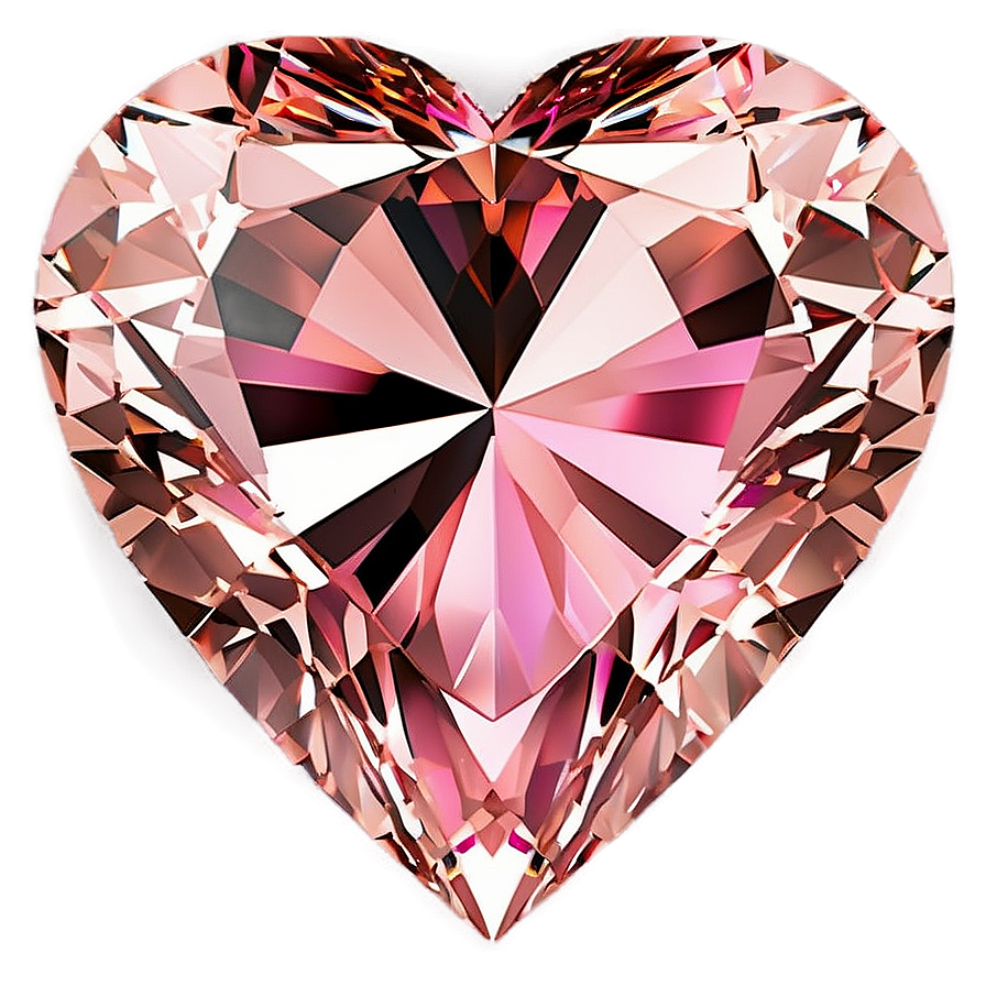 Sparkling Pink Heart Diamond Png 06282024