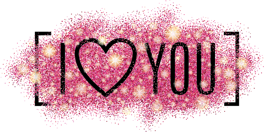 Sparkling Pink I Love You Graphic