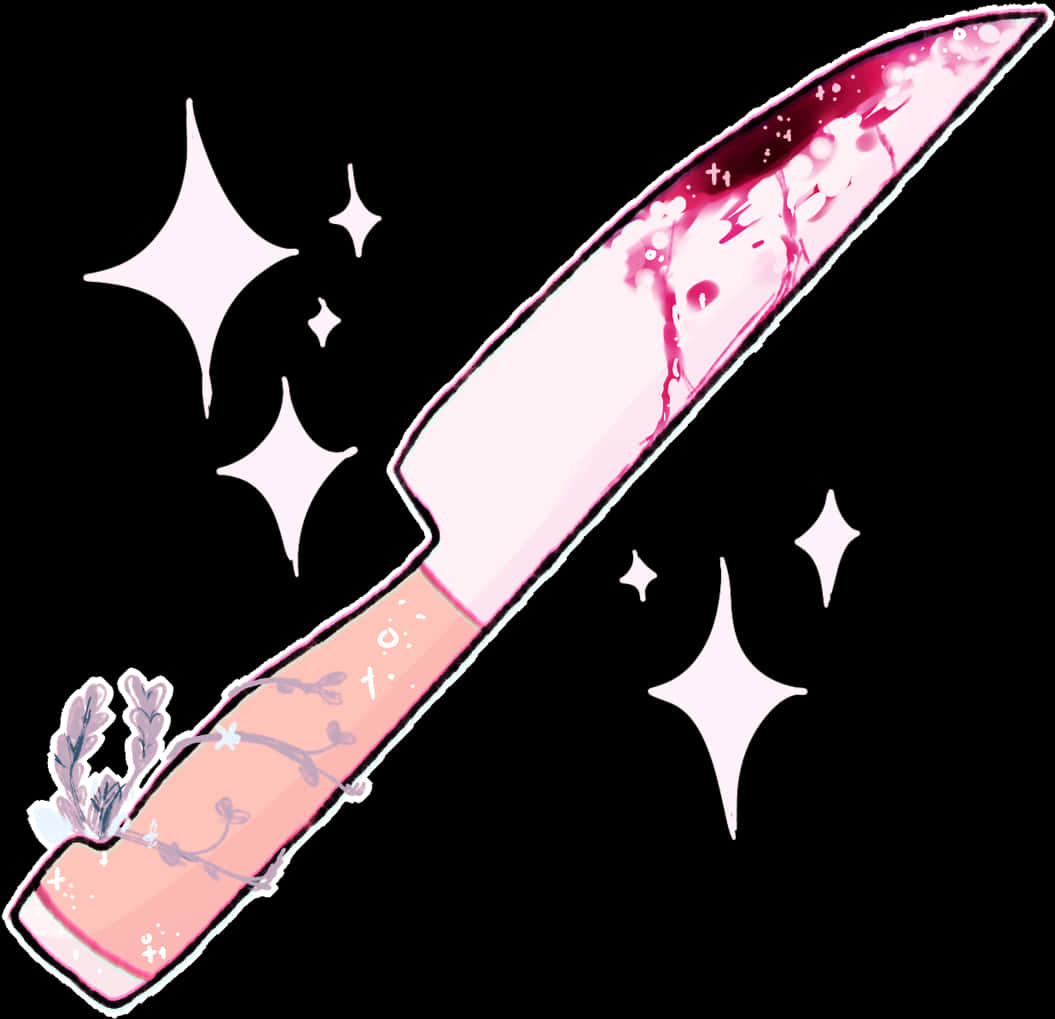 Sparkling Pink Knife Illustration