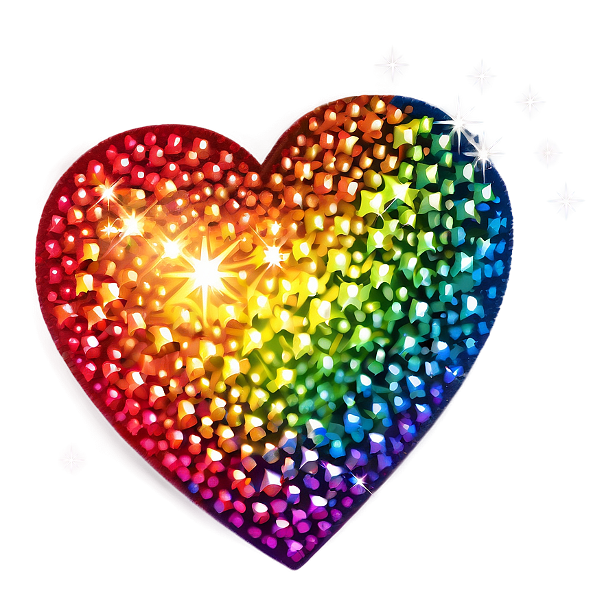 Sparkling Rainbow Heart Png Bkf83