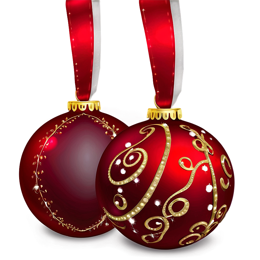 Sparkling Red Ornament Png Foi