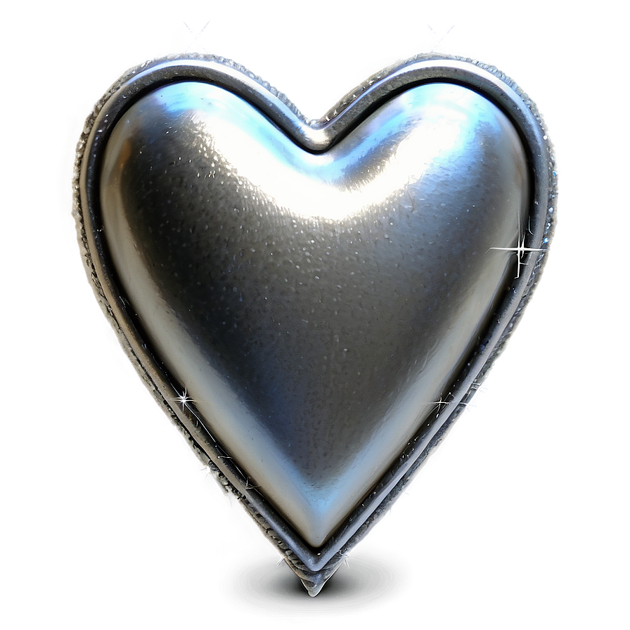 Sparkling Silver Heart Png 90