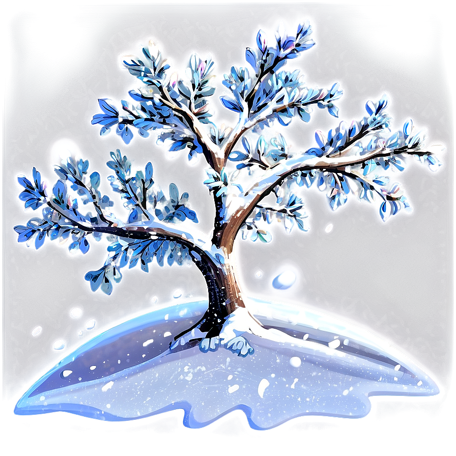 Sparkling Snow Tree Png 06272024