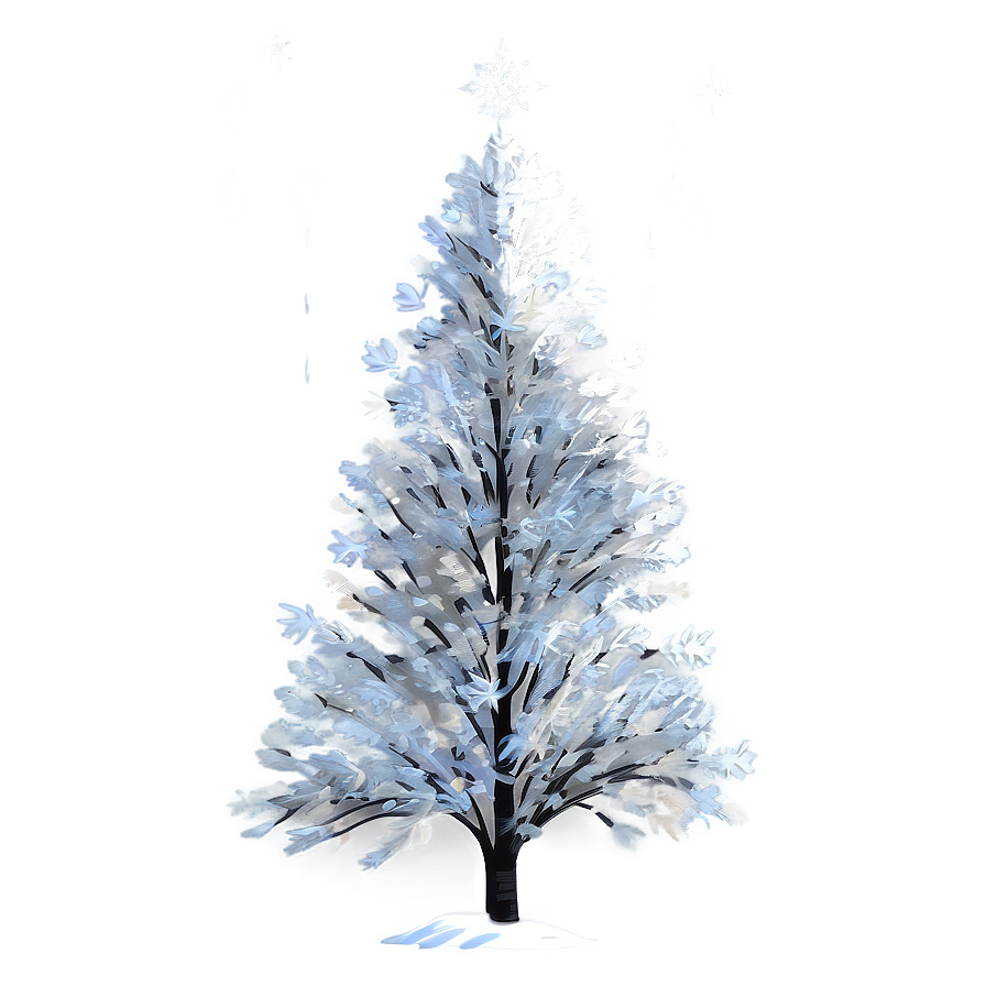 Sparkling Snowy Tree Png 06212024