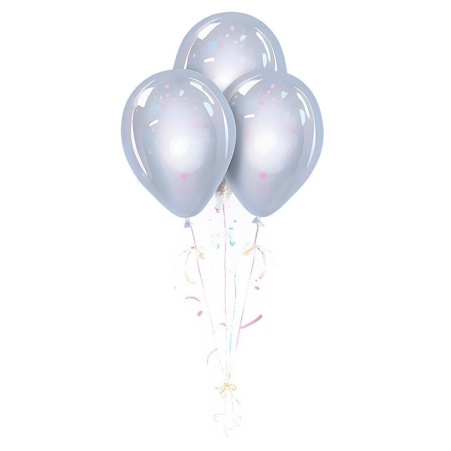 Sparkling White Balloons Png 52