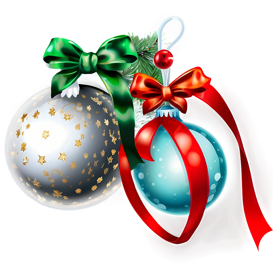 Sparkling Xmas Ornament Set Png 1