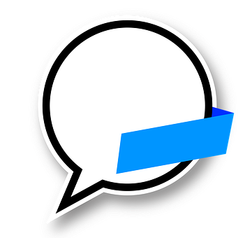 Speech Bubble Icon Blue Banner