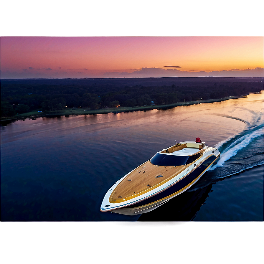 Speed Boat At Dusk Png 06282024