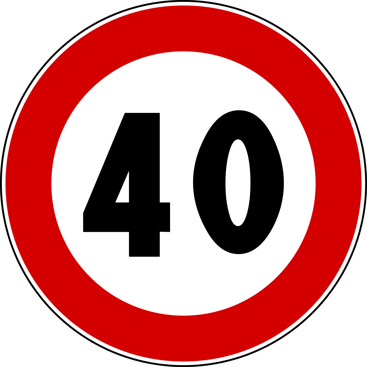 Speed Limit40 Road Sign