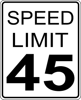 Speed Limit45 Sign