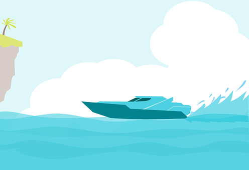 Speedboat Cartoon Vector Illustration