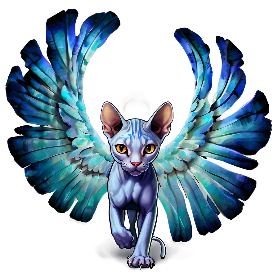 Sphynx Cat Angel Wings Fantasy Png Cfy14