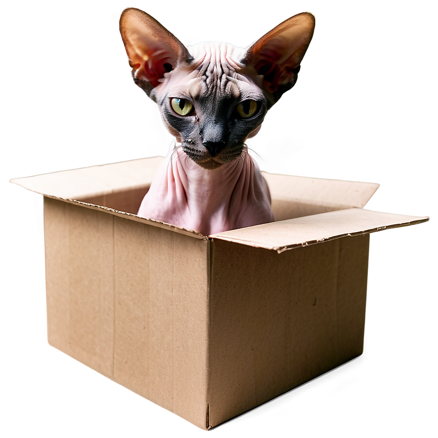 Sphynx Cat In A Box Png 06292024