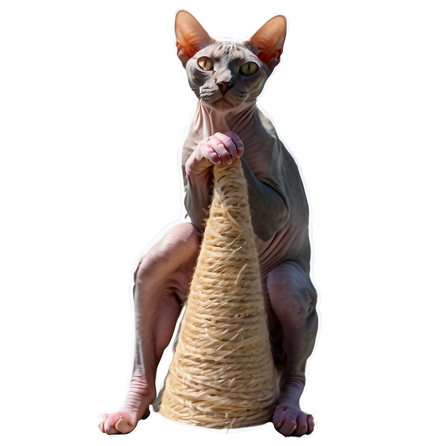 Sphynx Cat Scratching Post Fun Png Lul