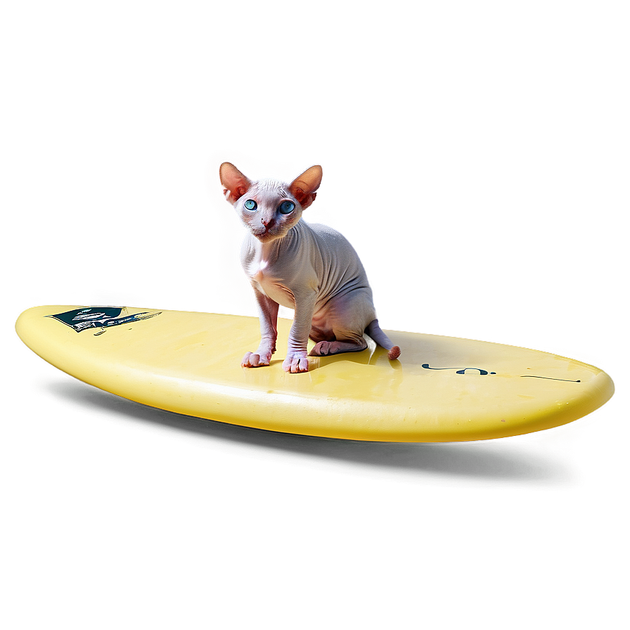 Sphynx Cat Surfing Summer Vibes Png 61