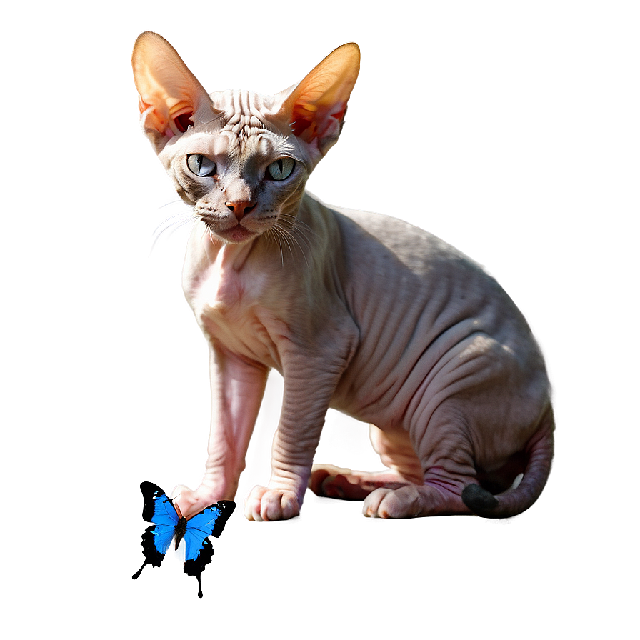 Sphynx Cat With Butterfly Png Tia