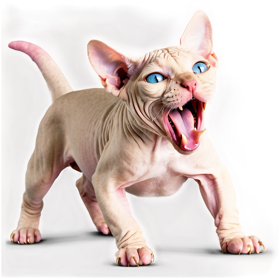 Sphynx Cat Yawning Expression Png 06292024