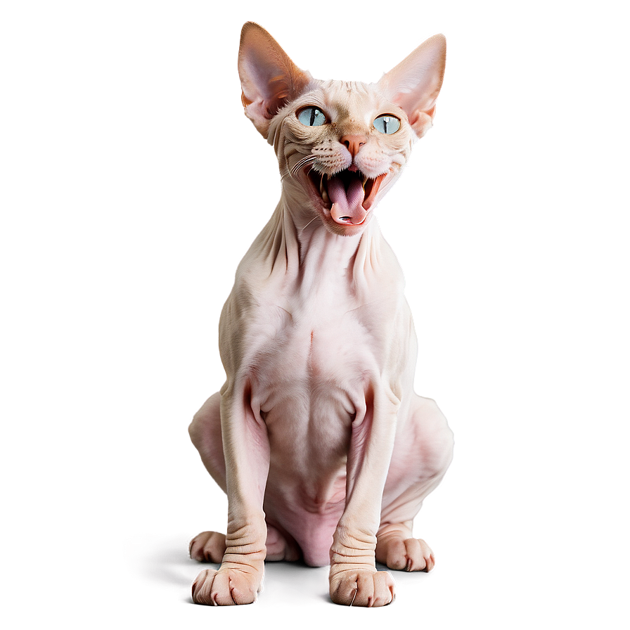 Sphynx Cat Yawning Expression Png 06292024