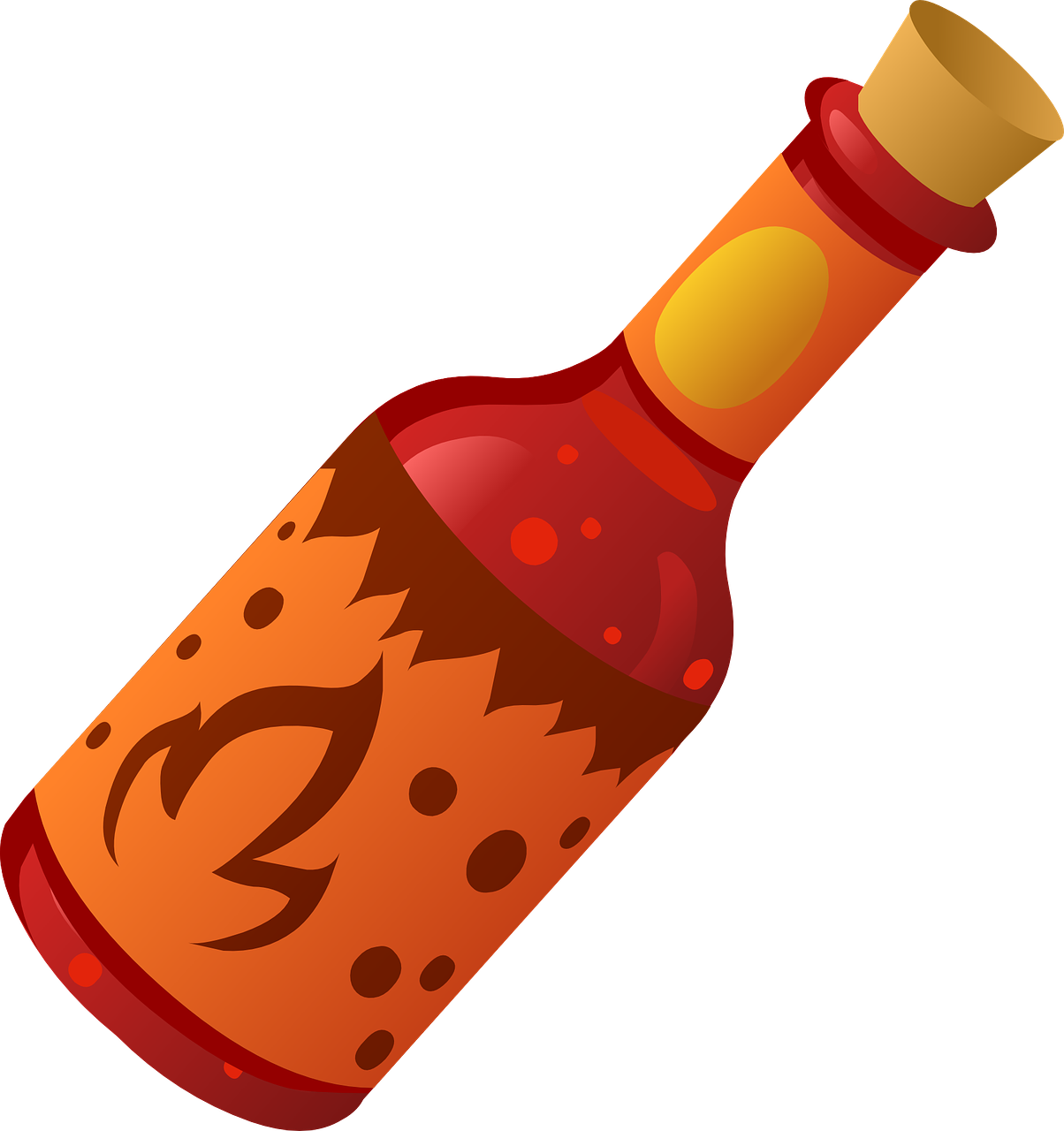 Spicy Hot Sauce Bottle Illustration