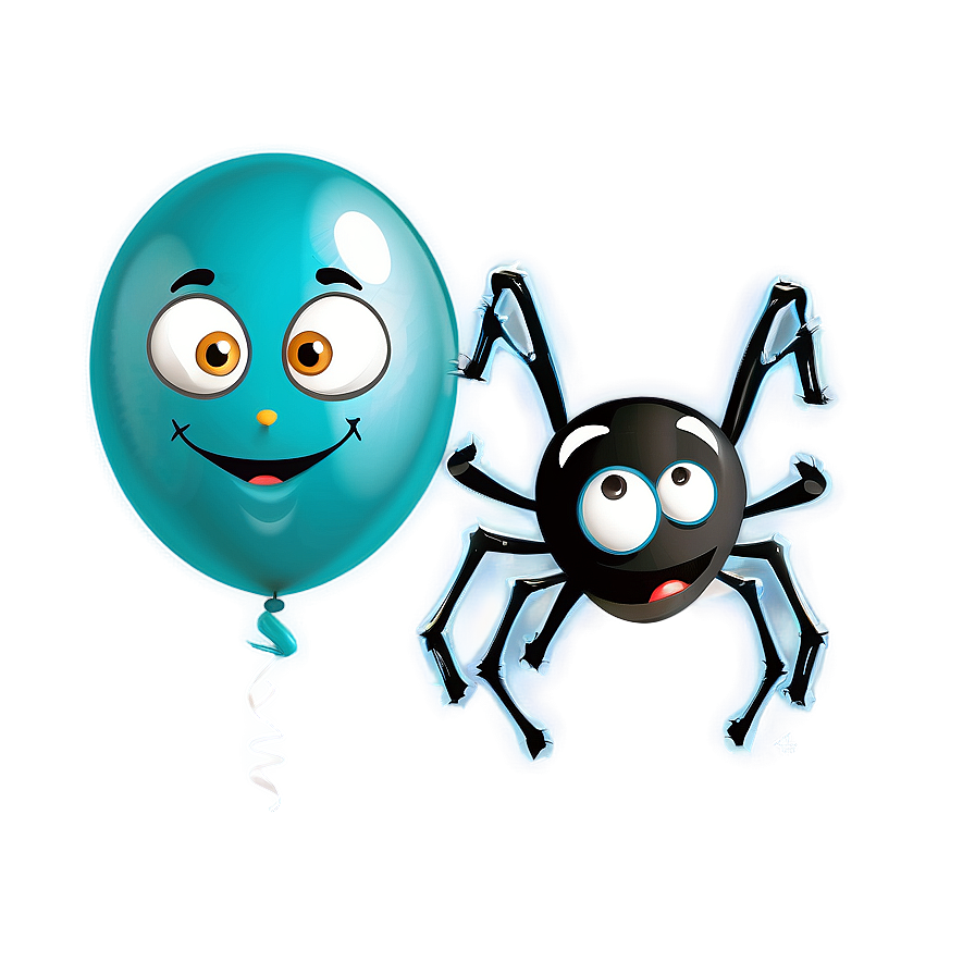 Spider Cartoon With Balloon Png 06272024