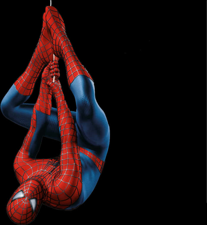 Spiderman Hanging Upside Down