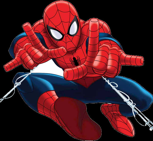 Spiderman Swinging Action Clipart