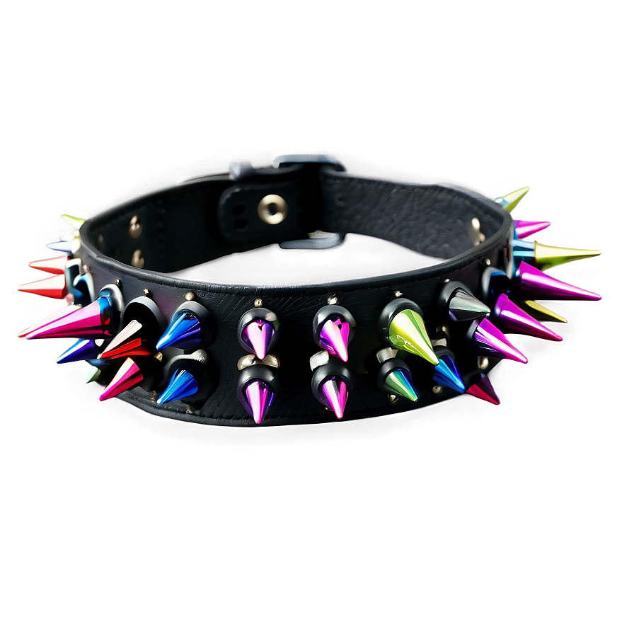 Spiked Choker In Bright Colors Png 40