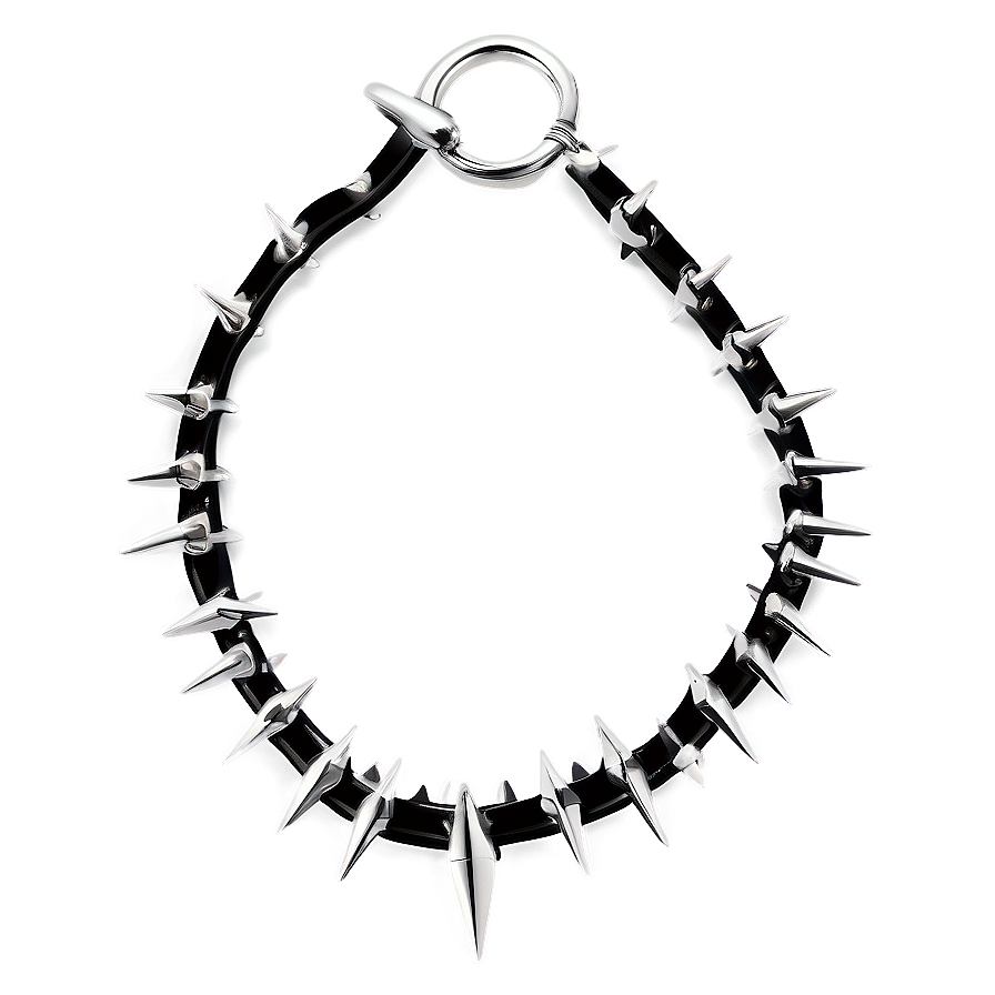 Spiked Choker With Lock Pendant Png 33