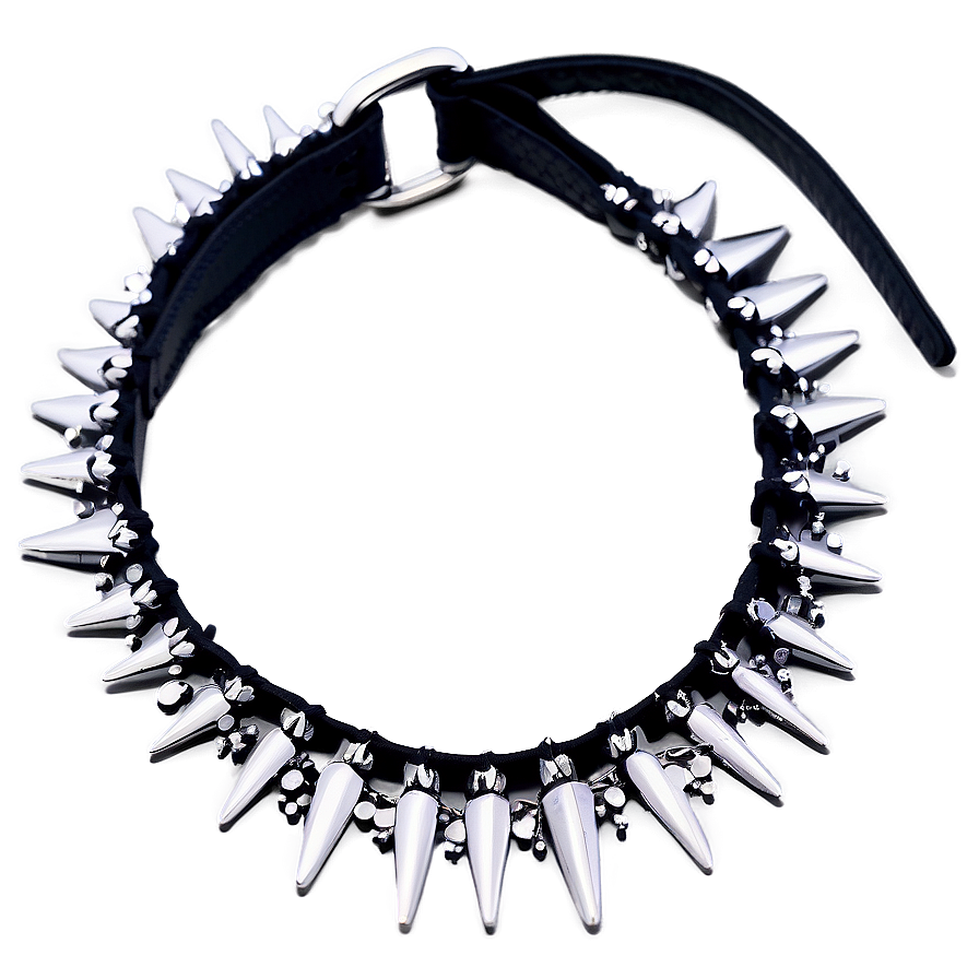 Spiked Choker With Rhinestone Detail Png Psy6