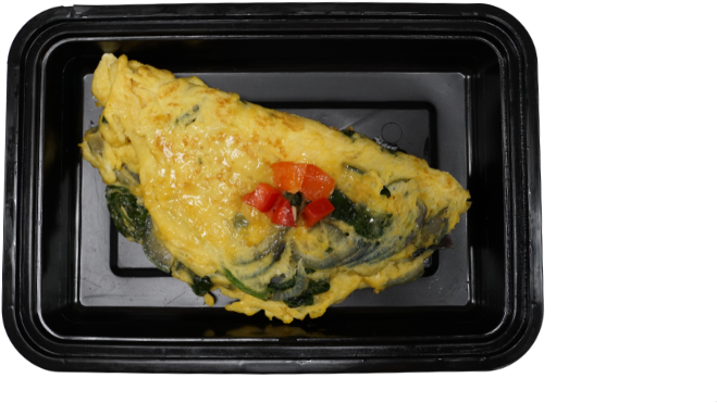 Spinach Tomato Omelettein Container