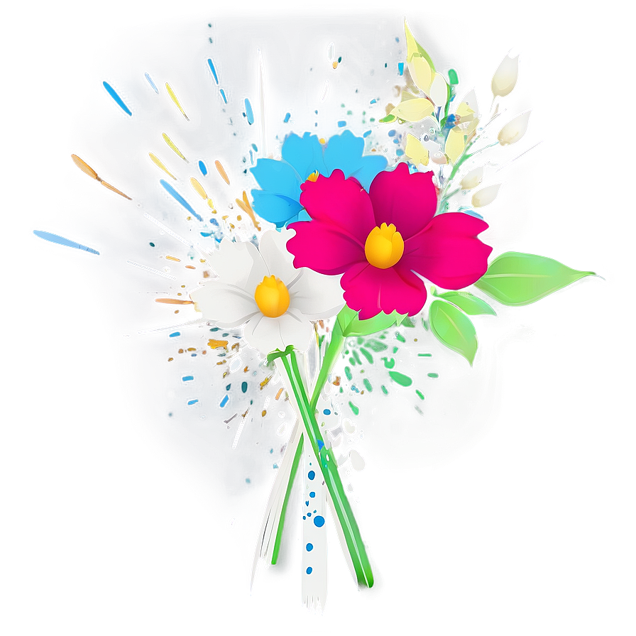 Splatter Floral Bouquet Png 05042024