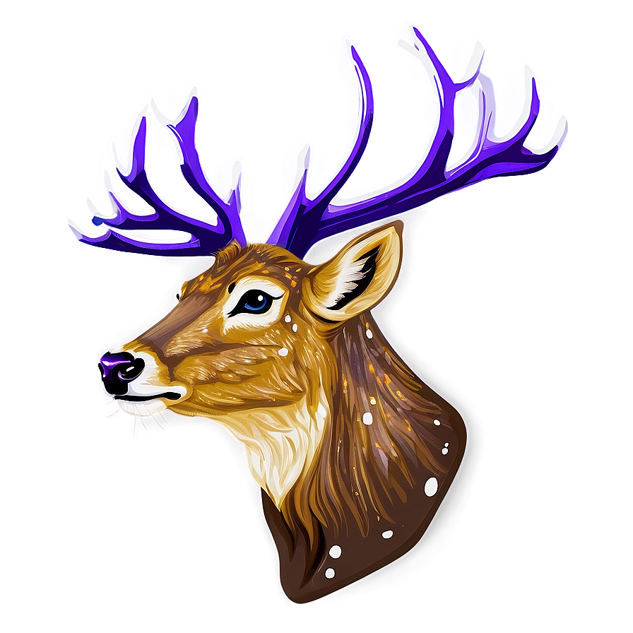 Splattered Paint Deer Head Png 42