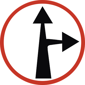 Split Direction Arrow Sign