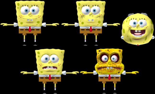 Spongebob Expressions Collage